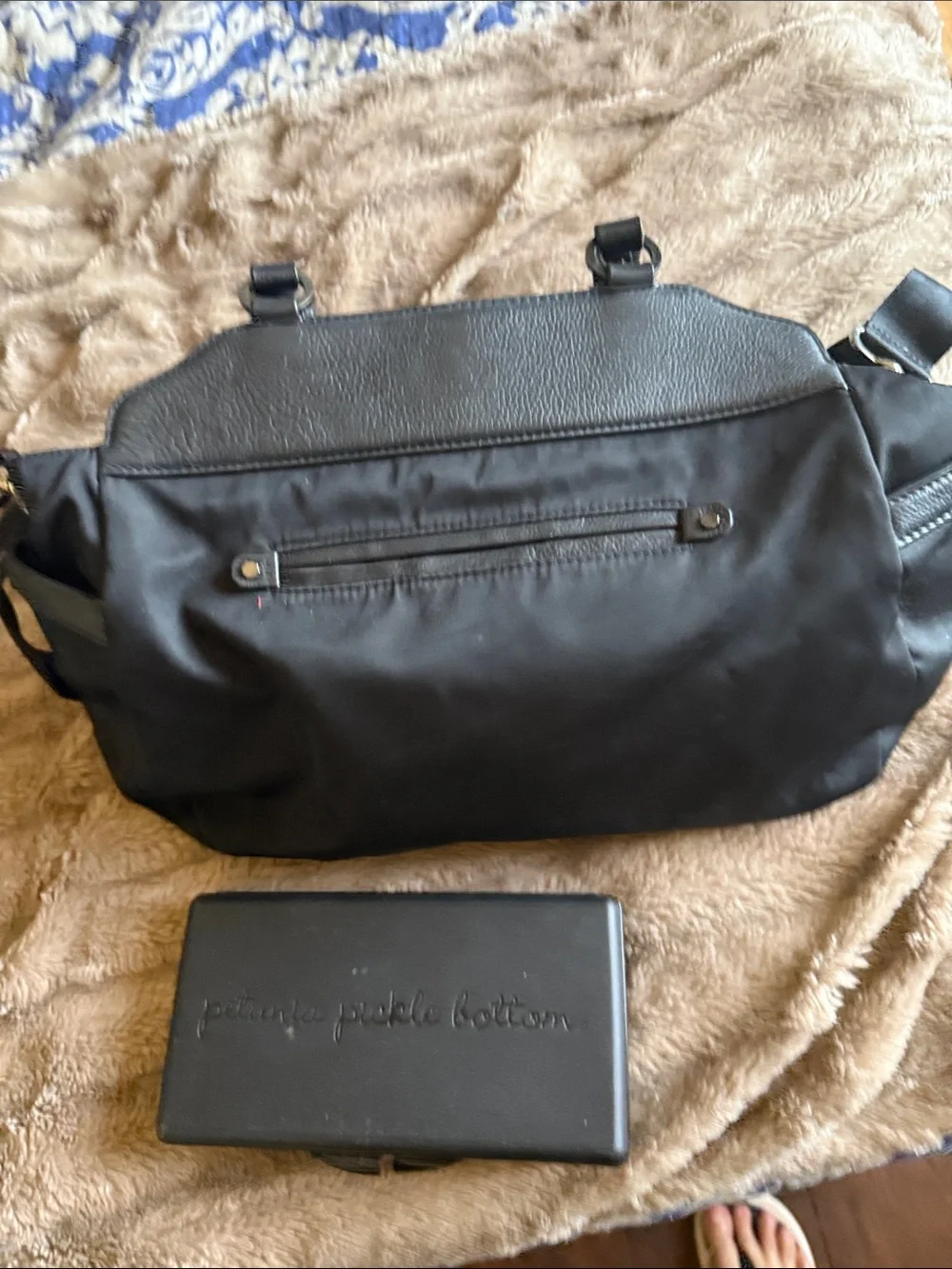 Petunia Pickle Bottom Black Nylon Baby Bag with Removable Case